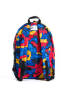 multi-colored herschel x lego heritage youth backpack featuring lego bricks