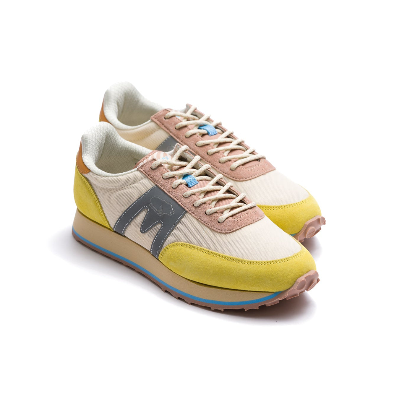yellow, tan and grey karhu women's albatross control sneaker