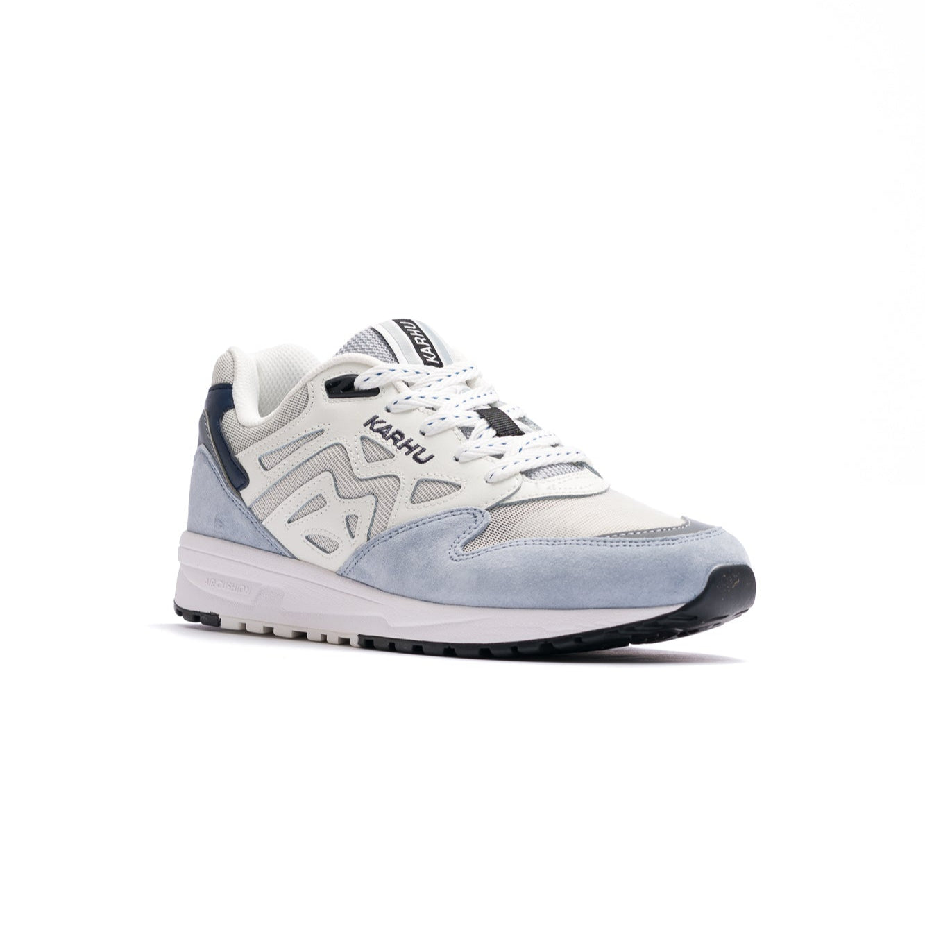 blue and white karhu legacy 96 comfort shoes