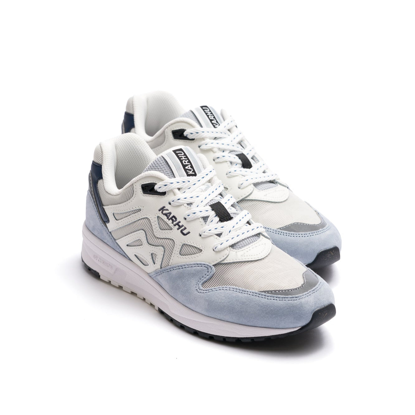 blue and white karhu legacy 96 comfort shoes