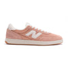 rose pink new balance numeric 440 v2 mens and women's skate shoe with white N and white sole