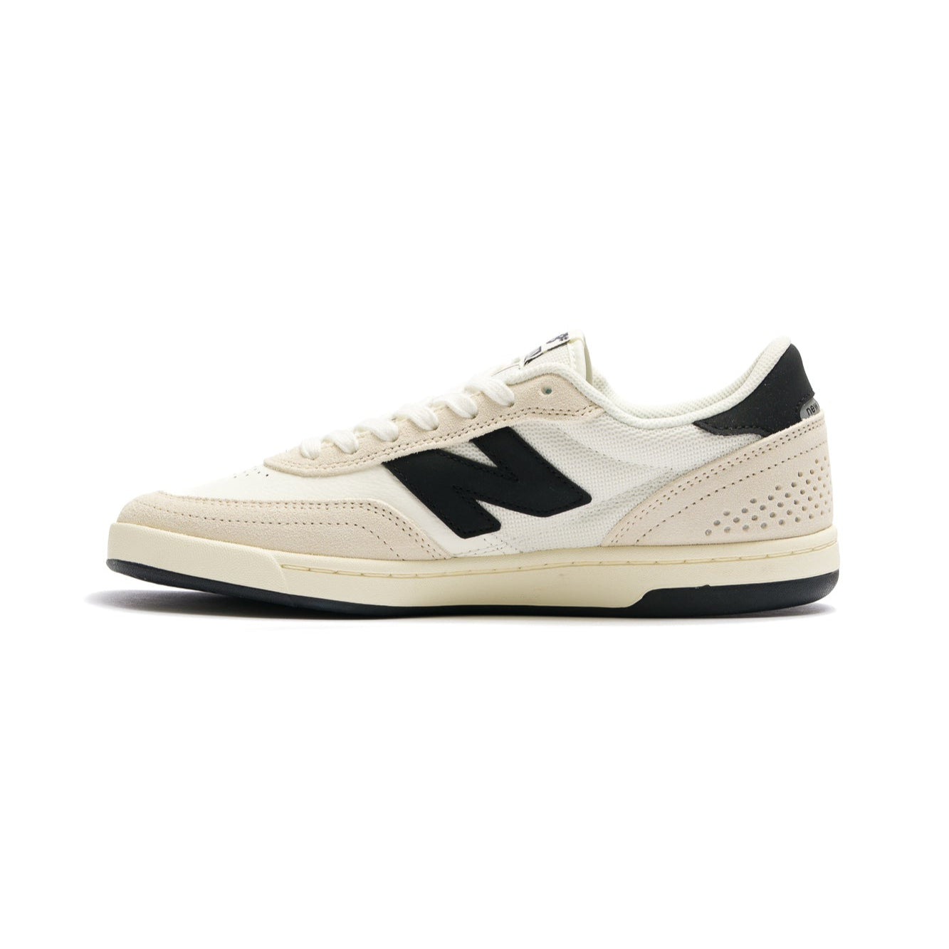 white new balance numeric 440v2 with black N logo and off white sole
