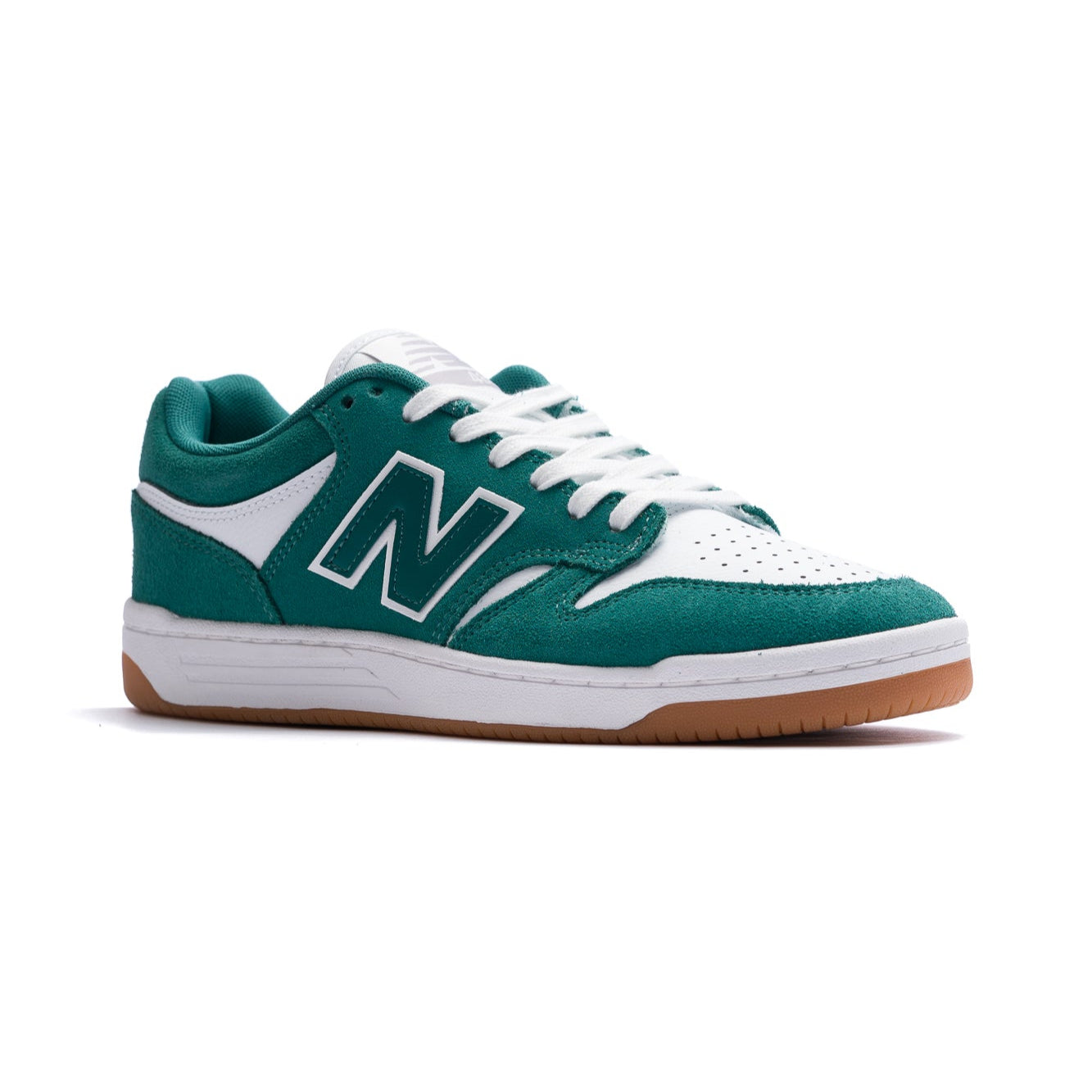 teal green and white new balance numeric men's 480 skate shoe with white sole