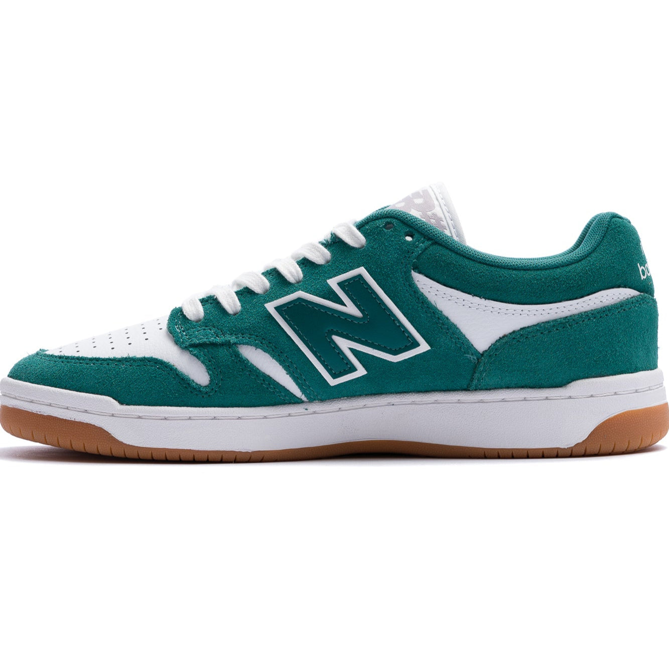 teal green and white new balance numeric men's 480 skate shoe with white sole