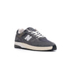 grey new balance numeric 933 andrew reynolds men's skateboard shoe with white and off white sole with silver N