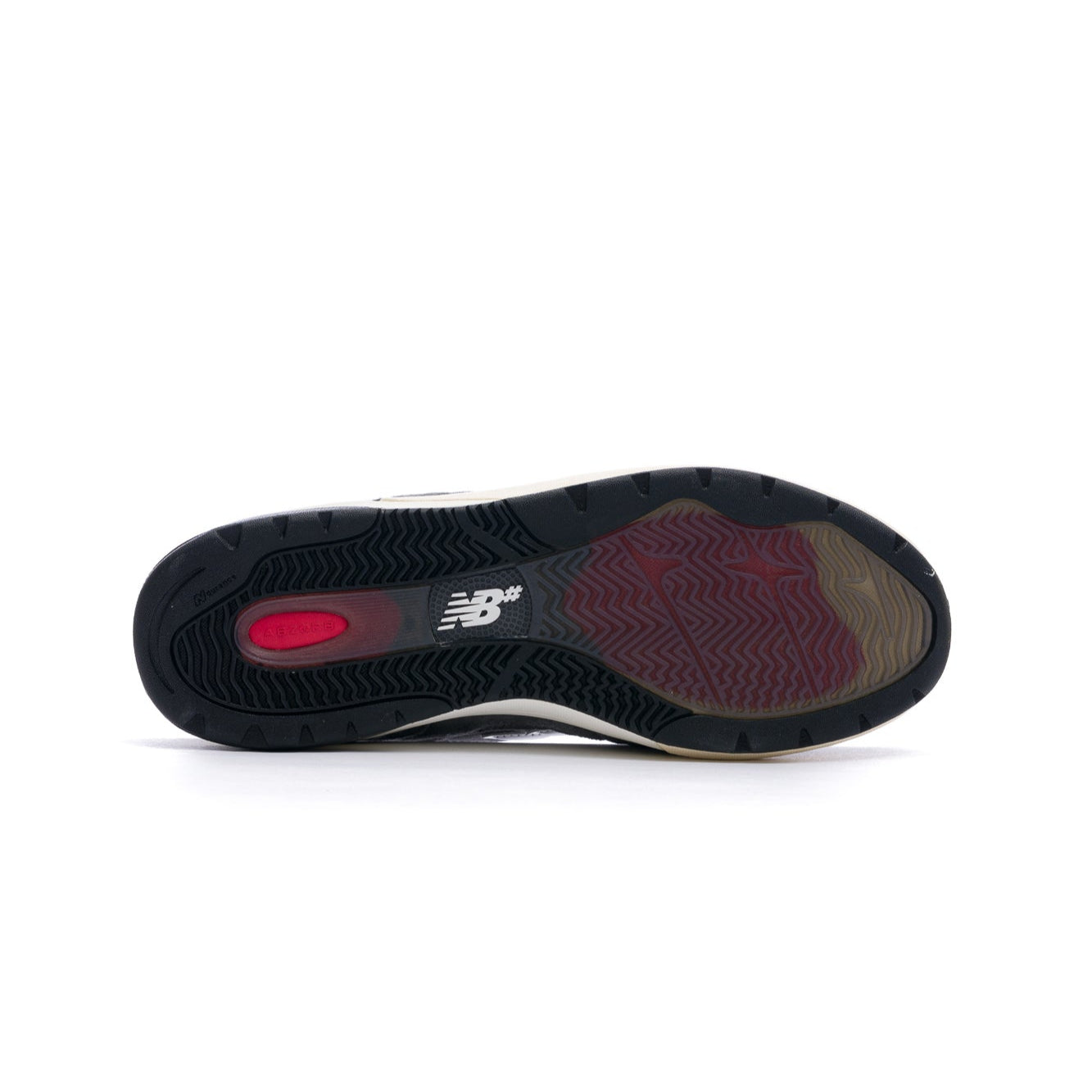 grey new balance numeric 933 andrew reynolds men's skateboard shoe with white and off white sole with silver N