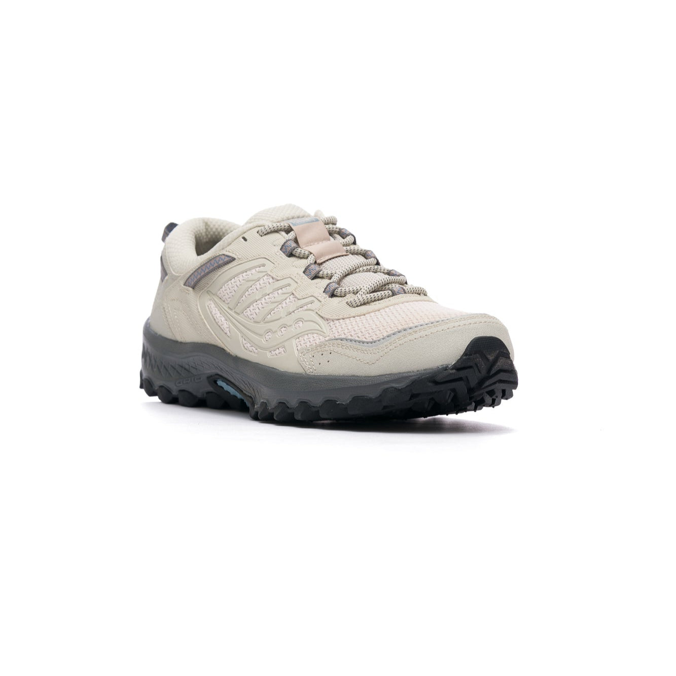 Grey saucony women's grid peak trail running sneaker with grey sole