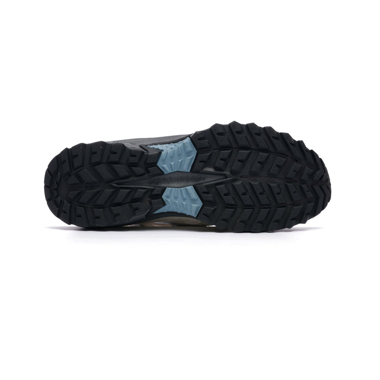 Grey saucony women's grid peak trail running sneaker with grey sole