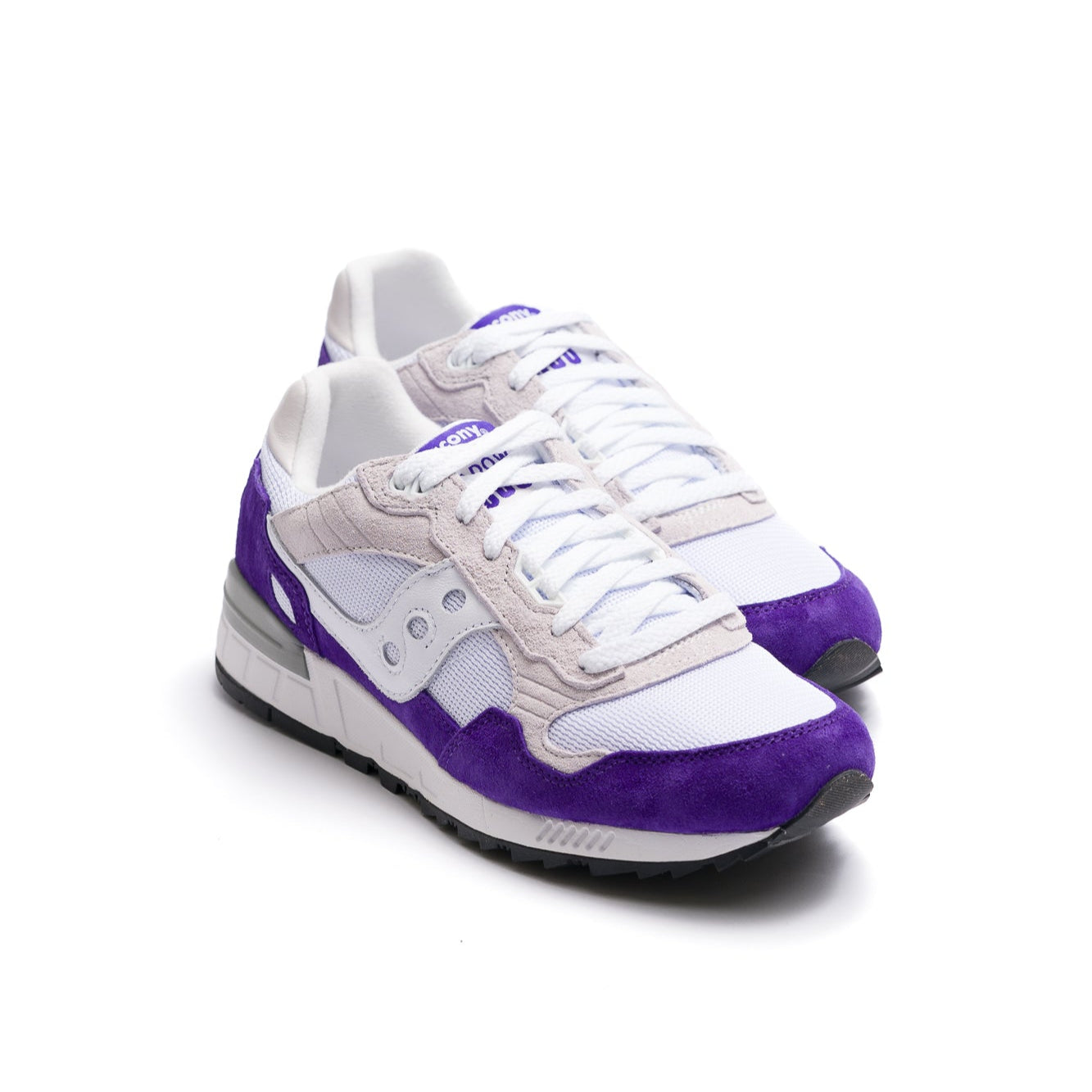 purple and white saucony shadow 5000 sneaker