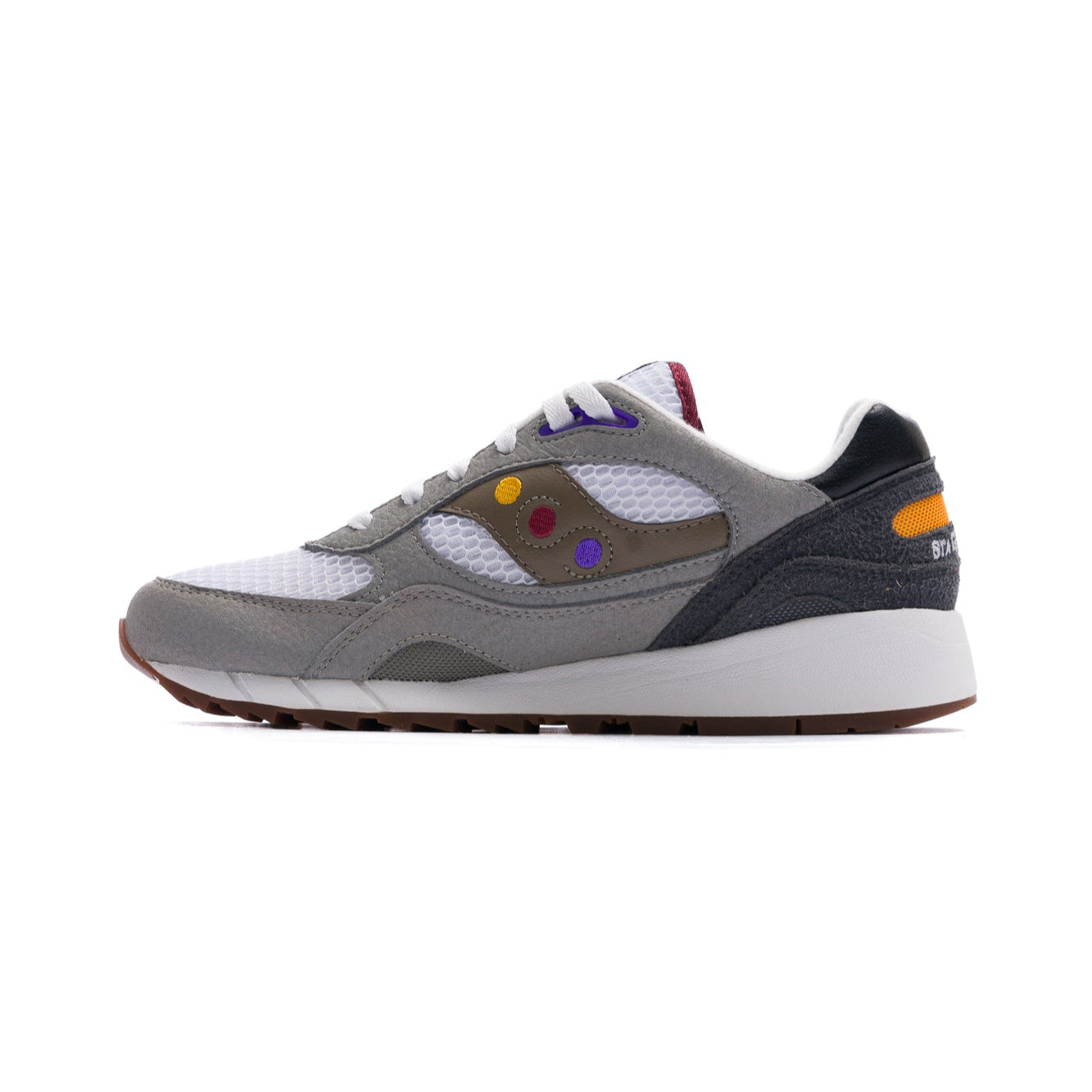 men's and women's grey and white saucony and friends shadow 6000 stage dives comfort sneaker