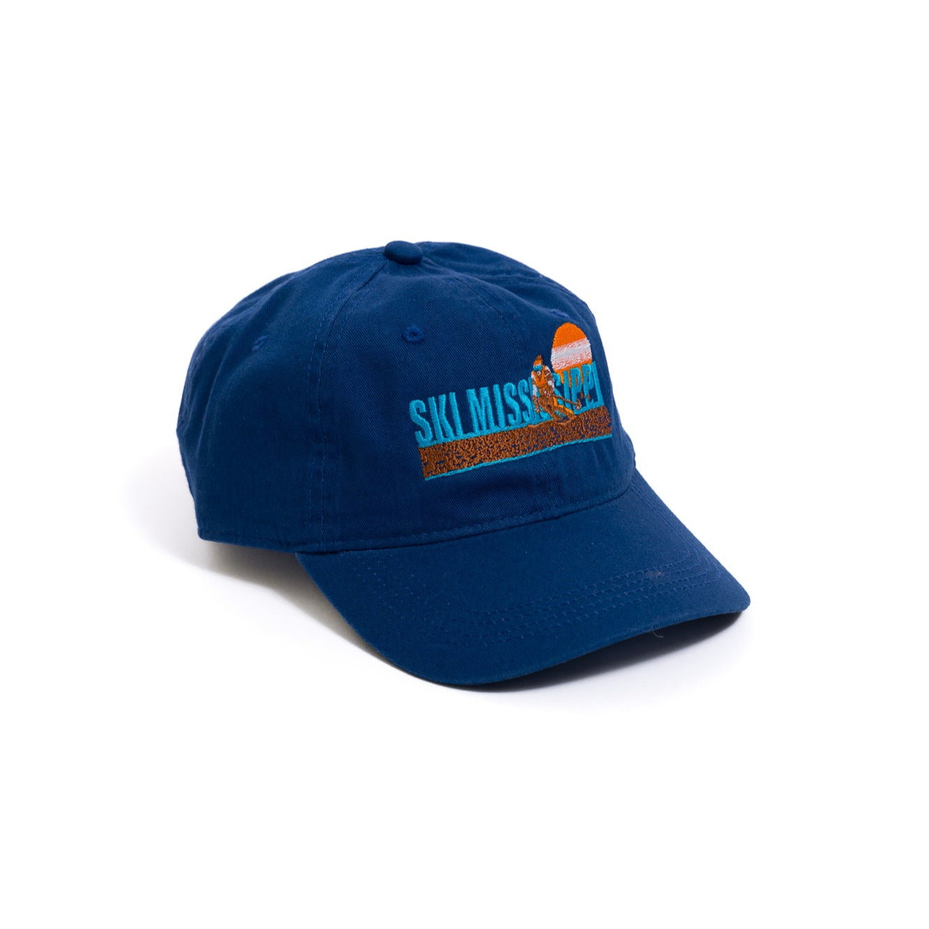 royal blue hat with light blue ski mississippi embroidered logo