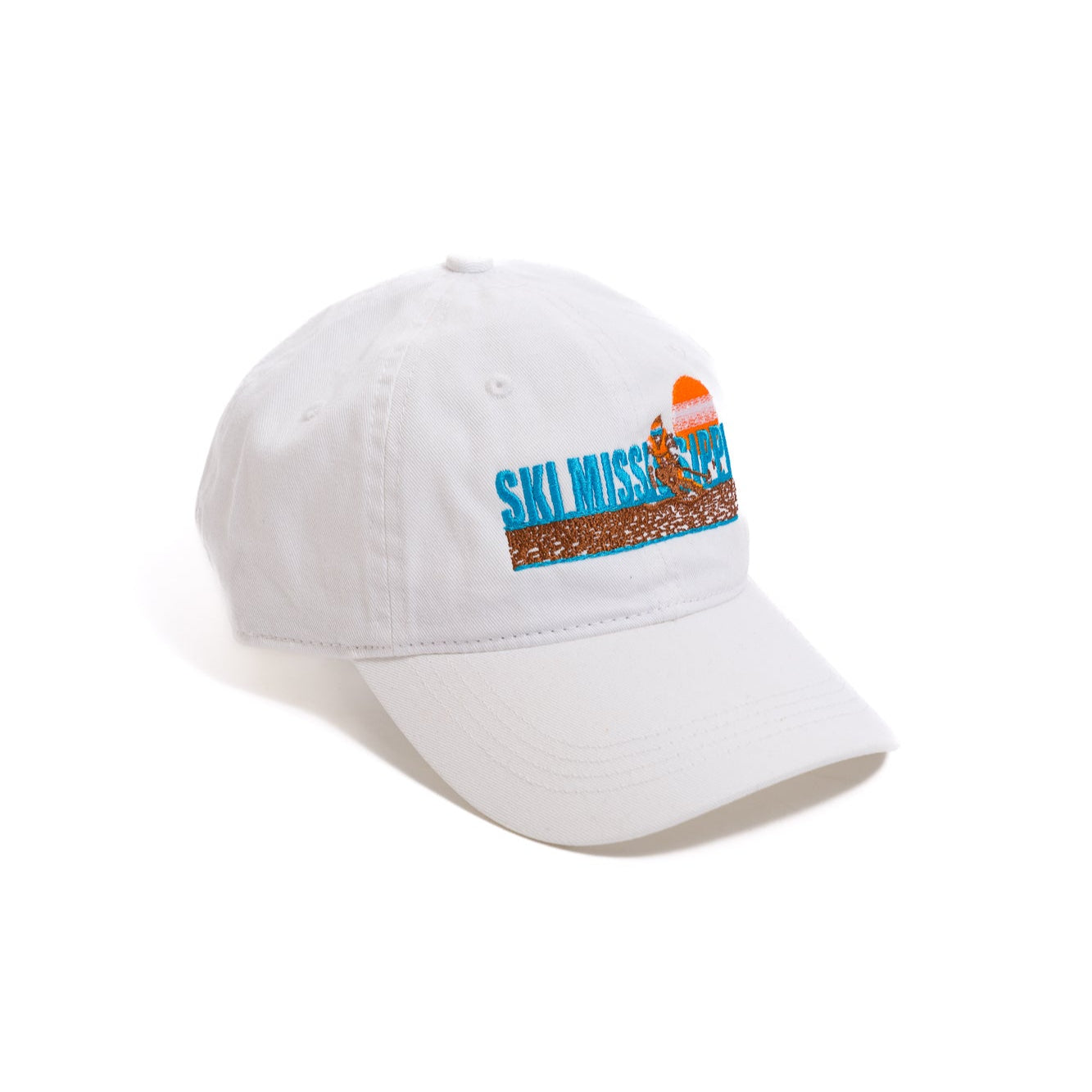hat with light blue ski mississippi embroidered logo