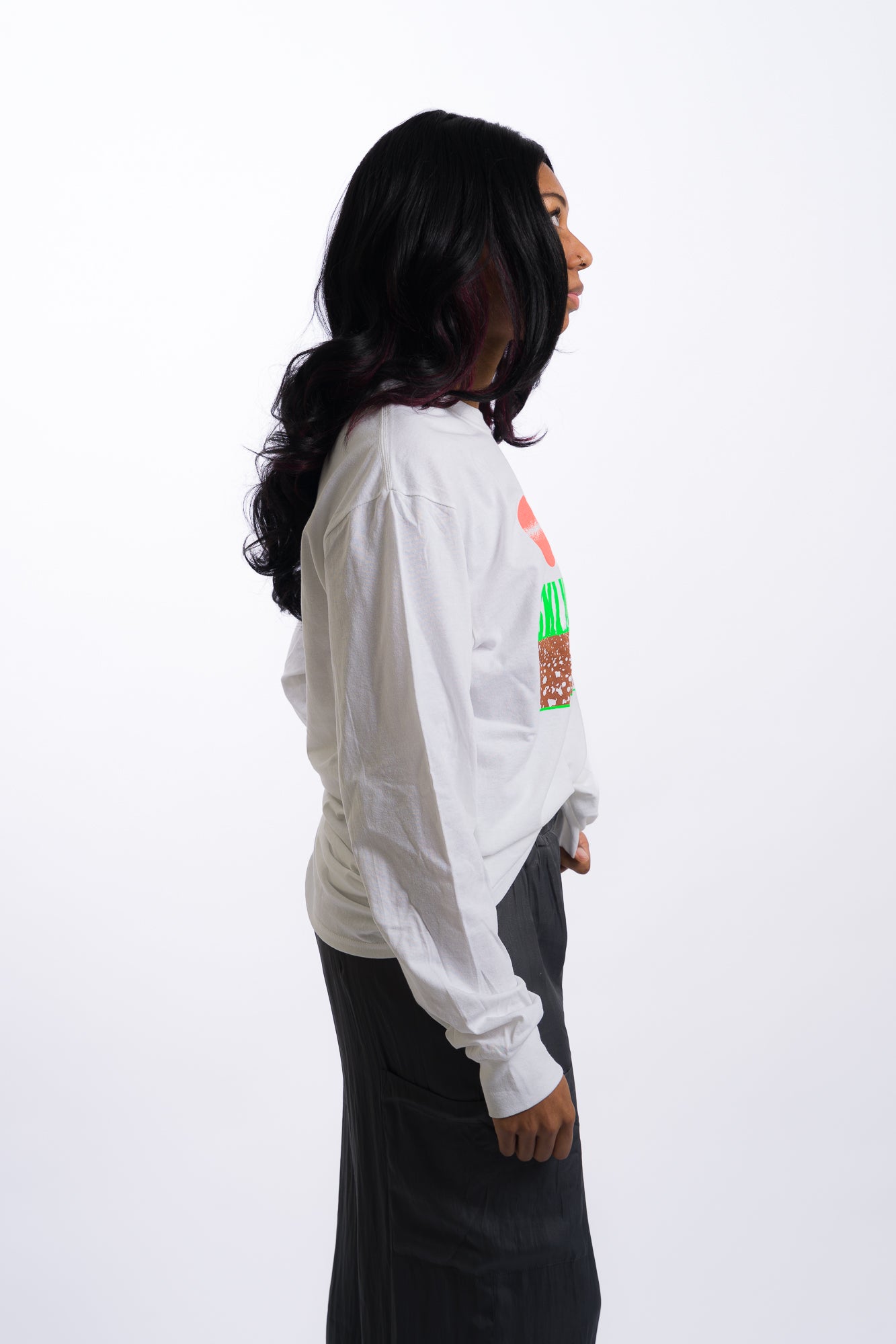 white long sleeve tee shirt with lime green ski mississippi on the front