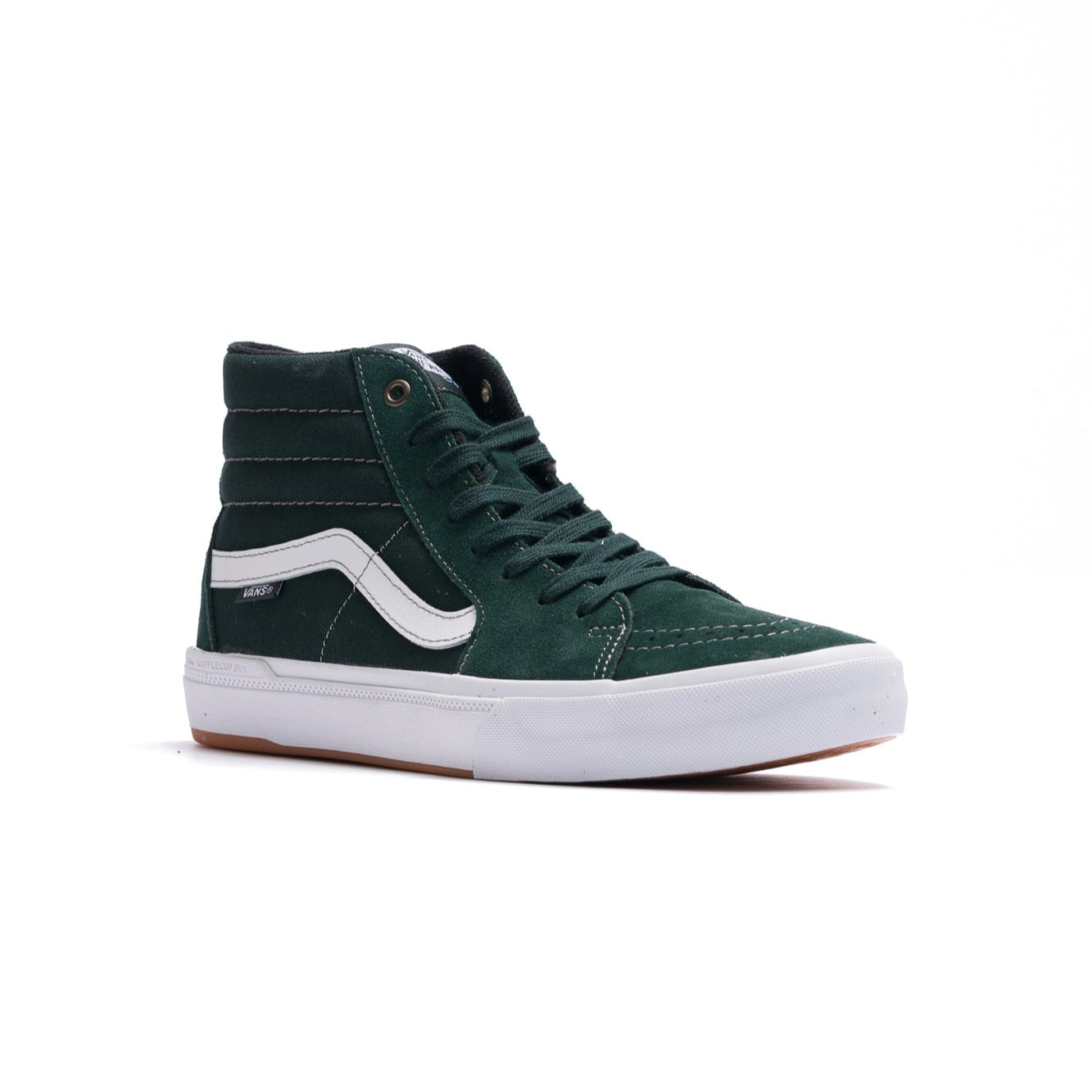 green suede vans men's sk8-hi bmx with white sole and white sidestripe