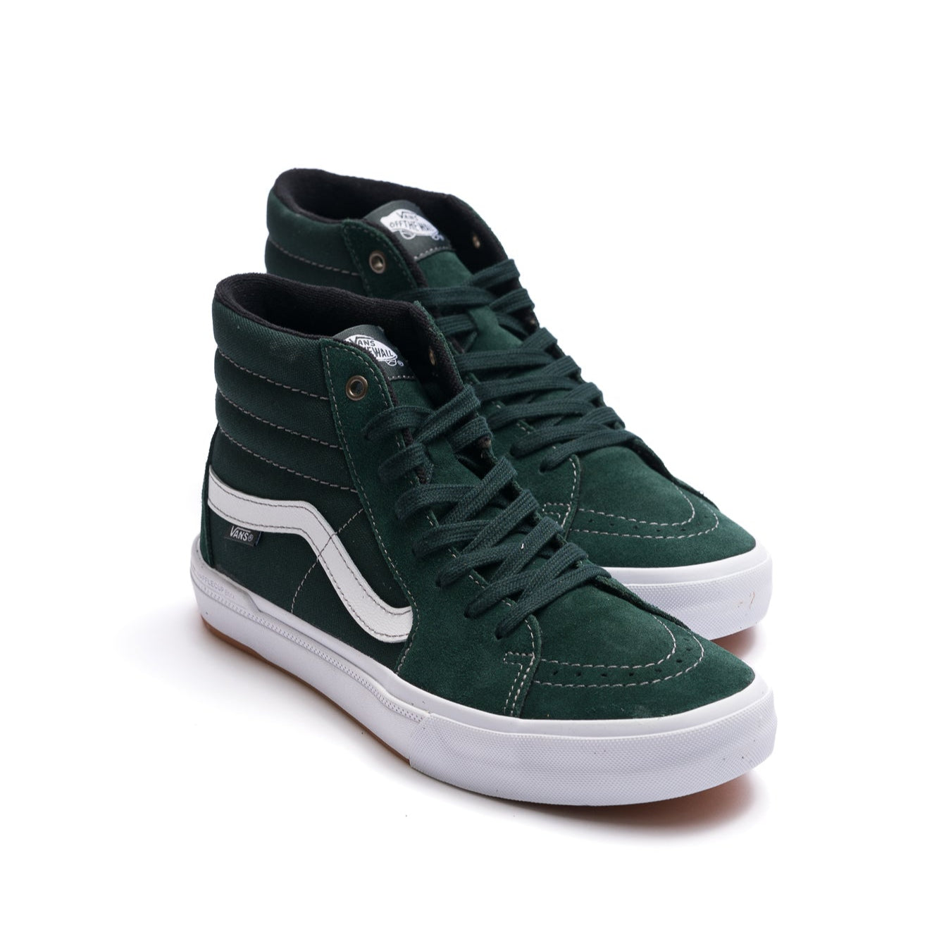 green suede vans men's sk8-hi bmx with white sole and white sidestripe