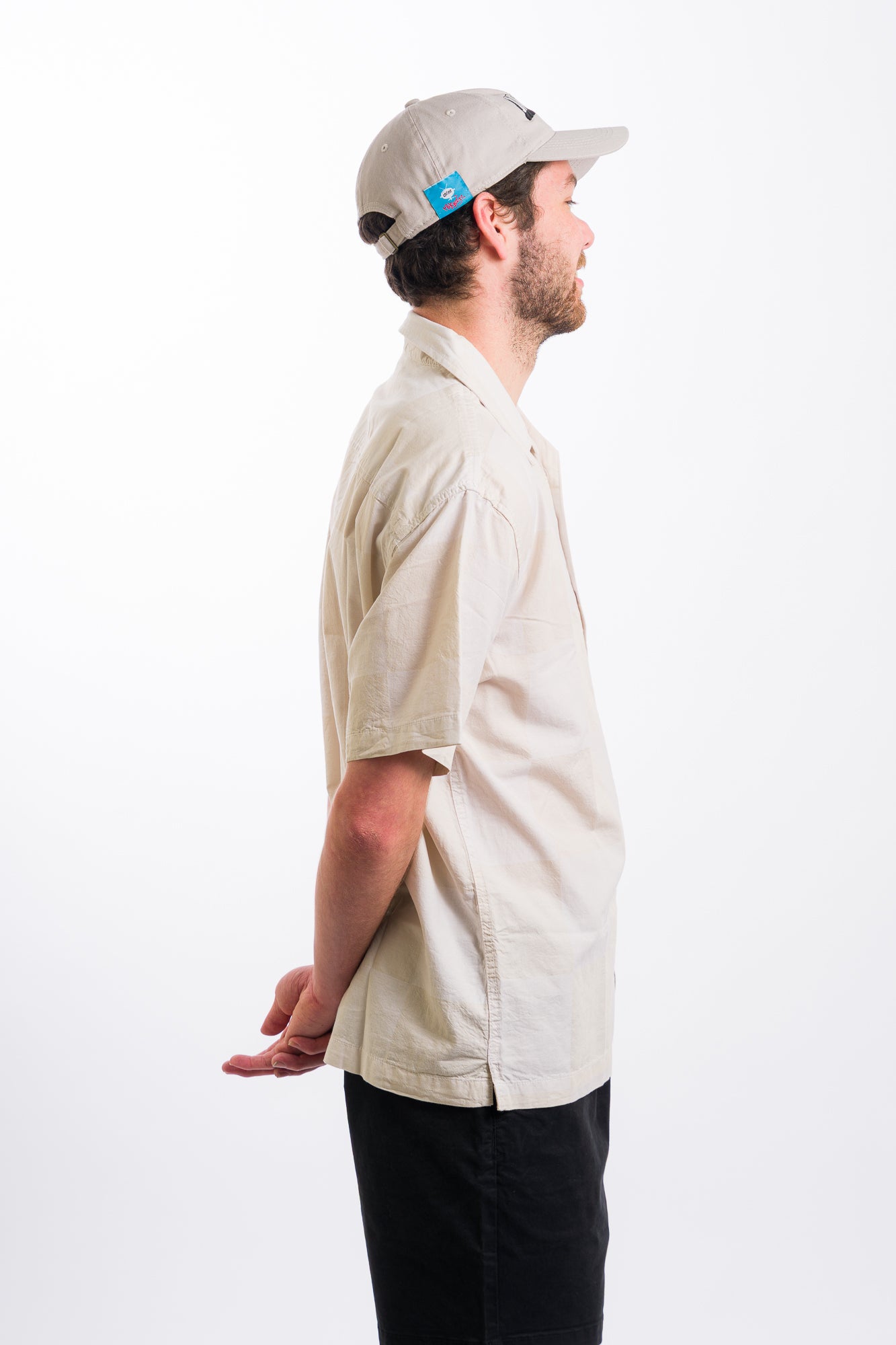 white checkerboard vans men's short sleeve button-up shirt