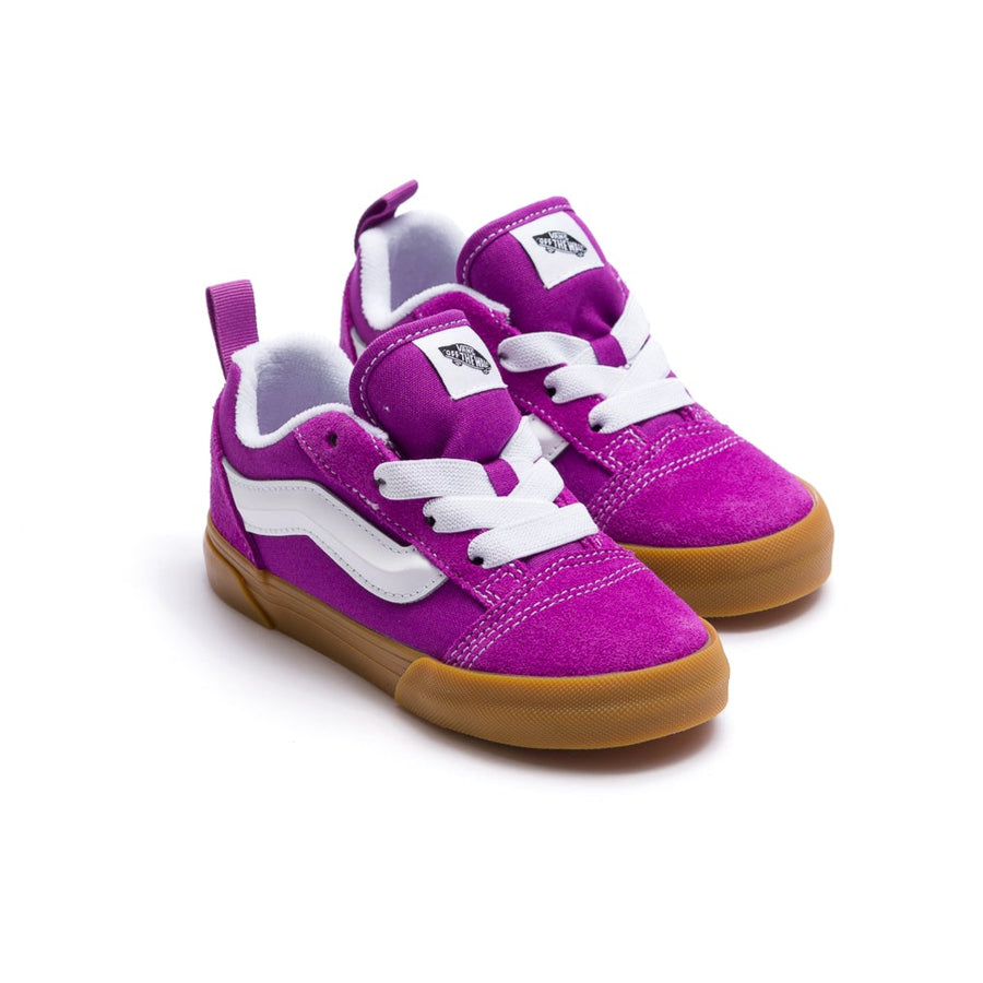 purple vans toddler knu skool with white sidestripe and gum sole