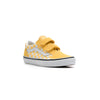 yellow and white checkerboard vans toddler old skool v shoe with white sidestripe and white sole