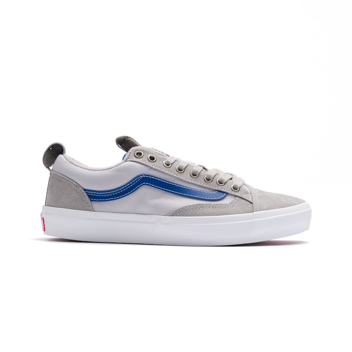 grey vans men's old skool 36+ with blue sidestripe and white sole
