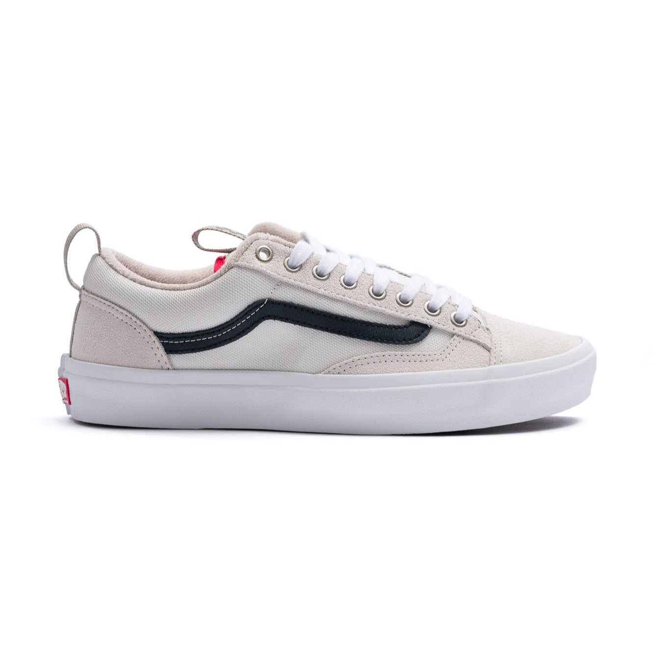 NEW VANS OLD SKOOL 36+ IN OFF WHITE WITH A BLACK STRIPE AND WHITE SOLE