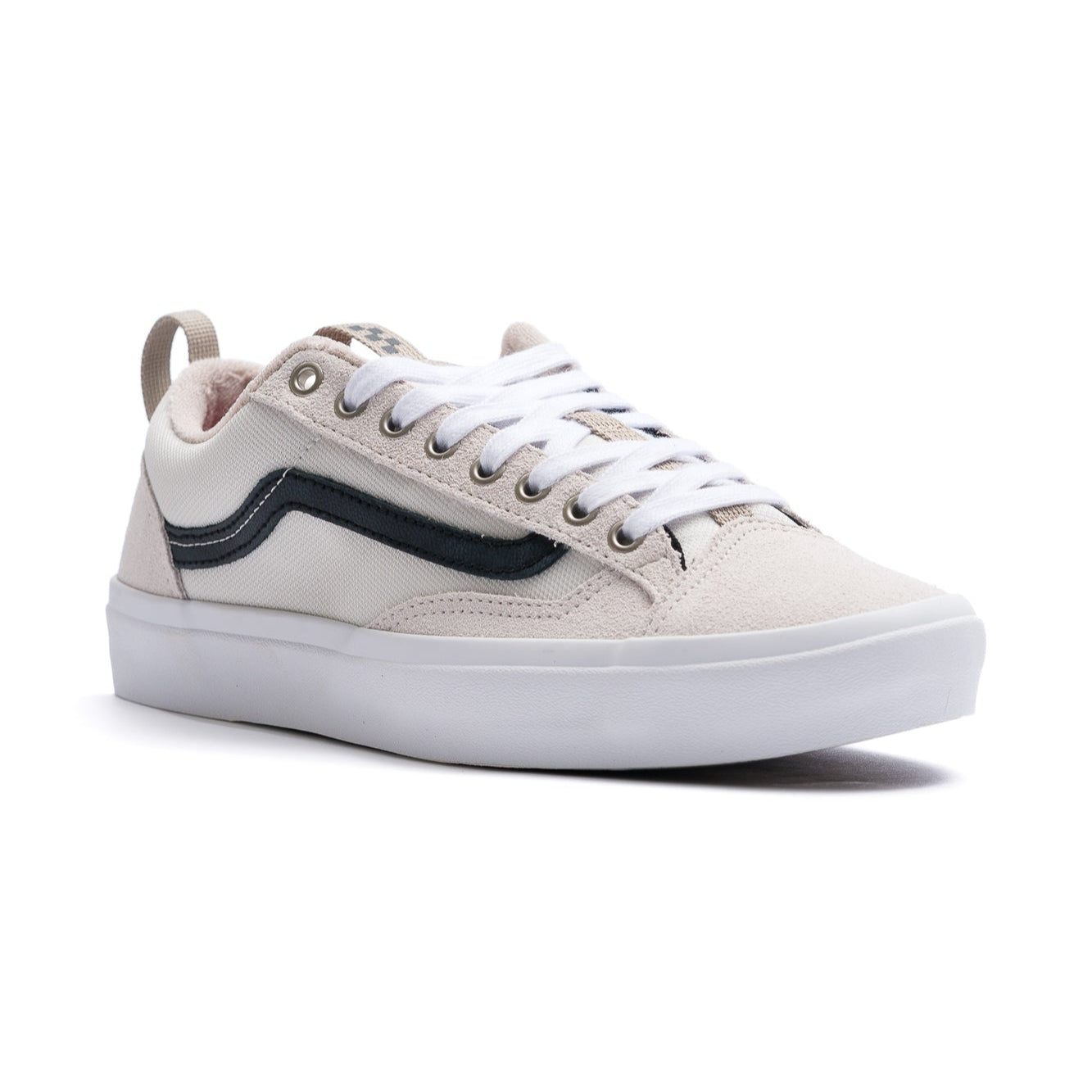 NEW VANS OLD SKOOL 36+ IN OFF WHITE WITH A BLACK STRIPE AND WHITE SOLE
