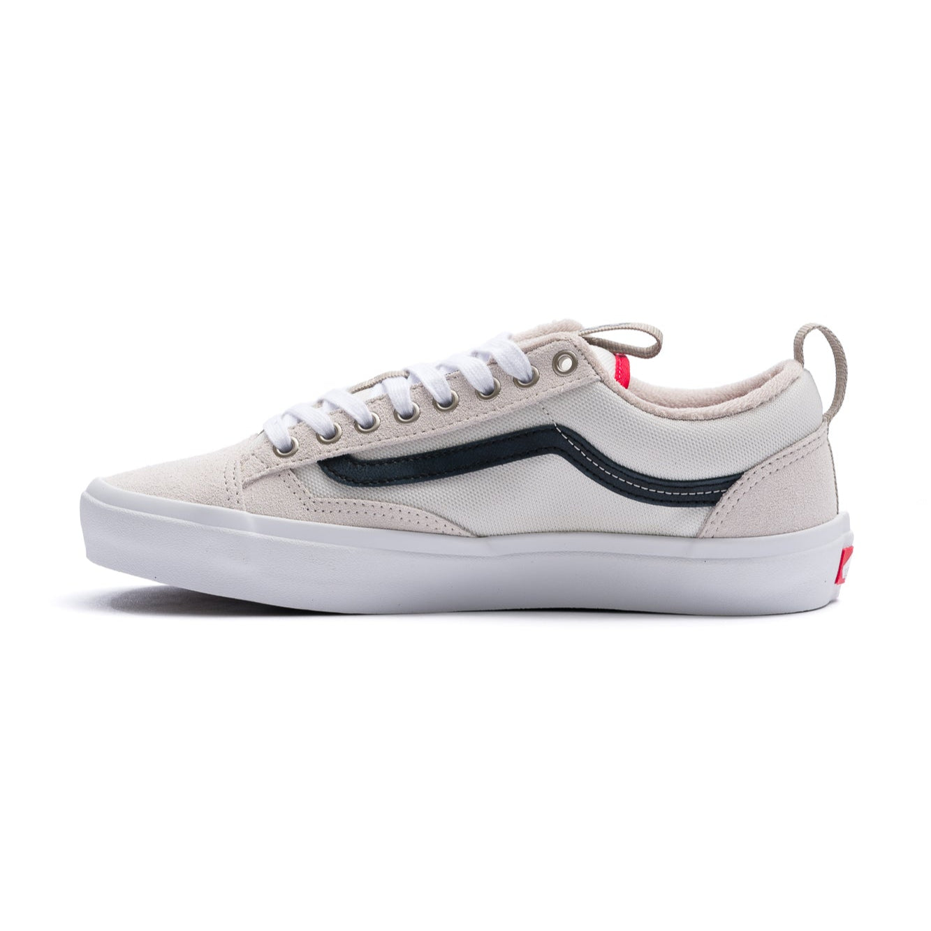 NEW VANS OLD SKOOL 36+ IN OFF WHITE WITH A BLACK STRIPE AND WHITE SOLE