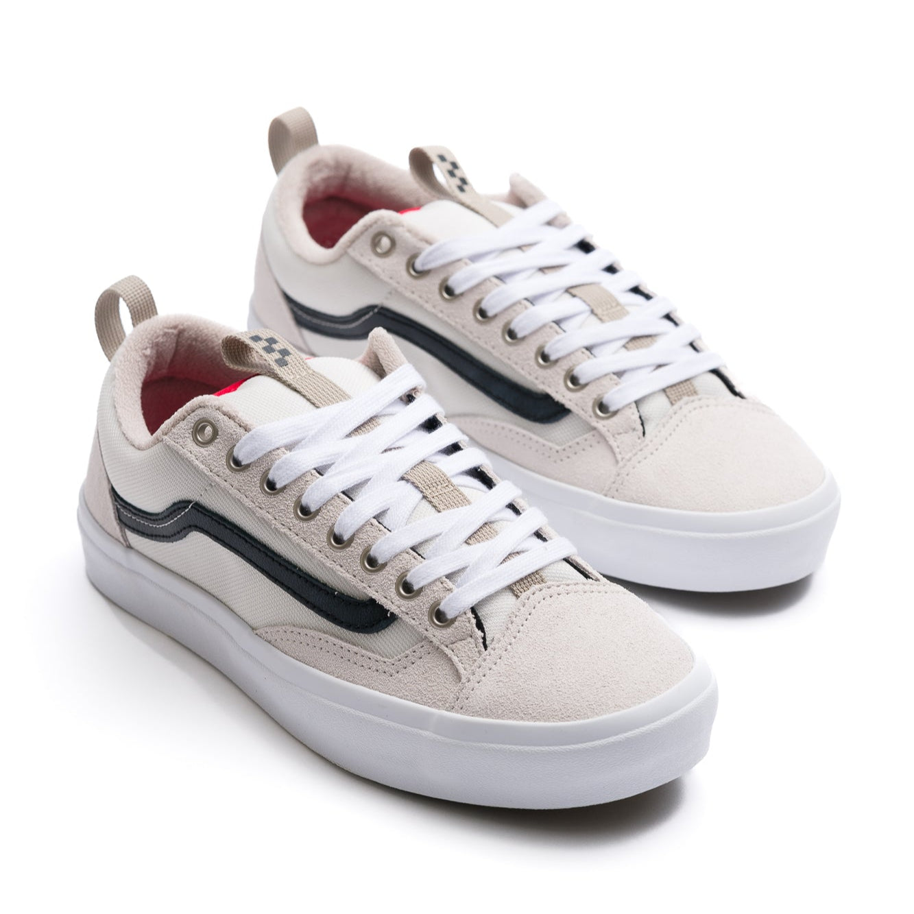 NEW VANS OLD SKOOL 36+ IN OFF WHITE WITH A BLACK STRIPE AND WHITE SOLE