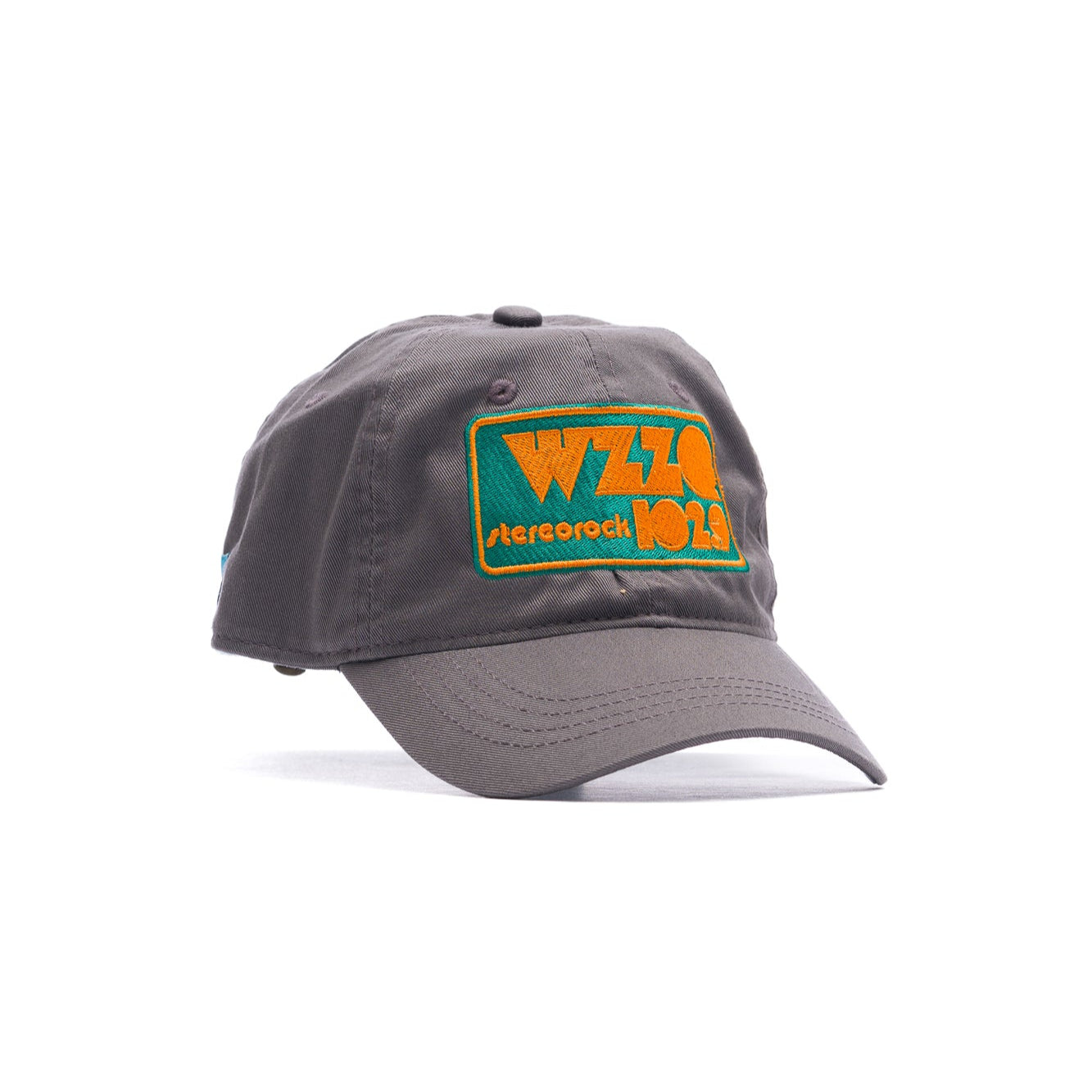 grey project chane WZZQ 102.9 Stereorock Embroidered Hat with teal and orange patch