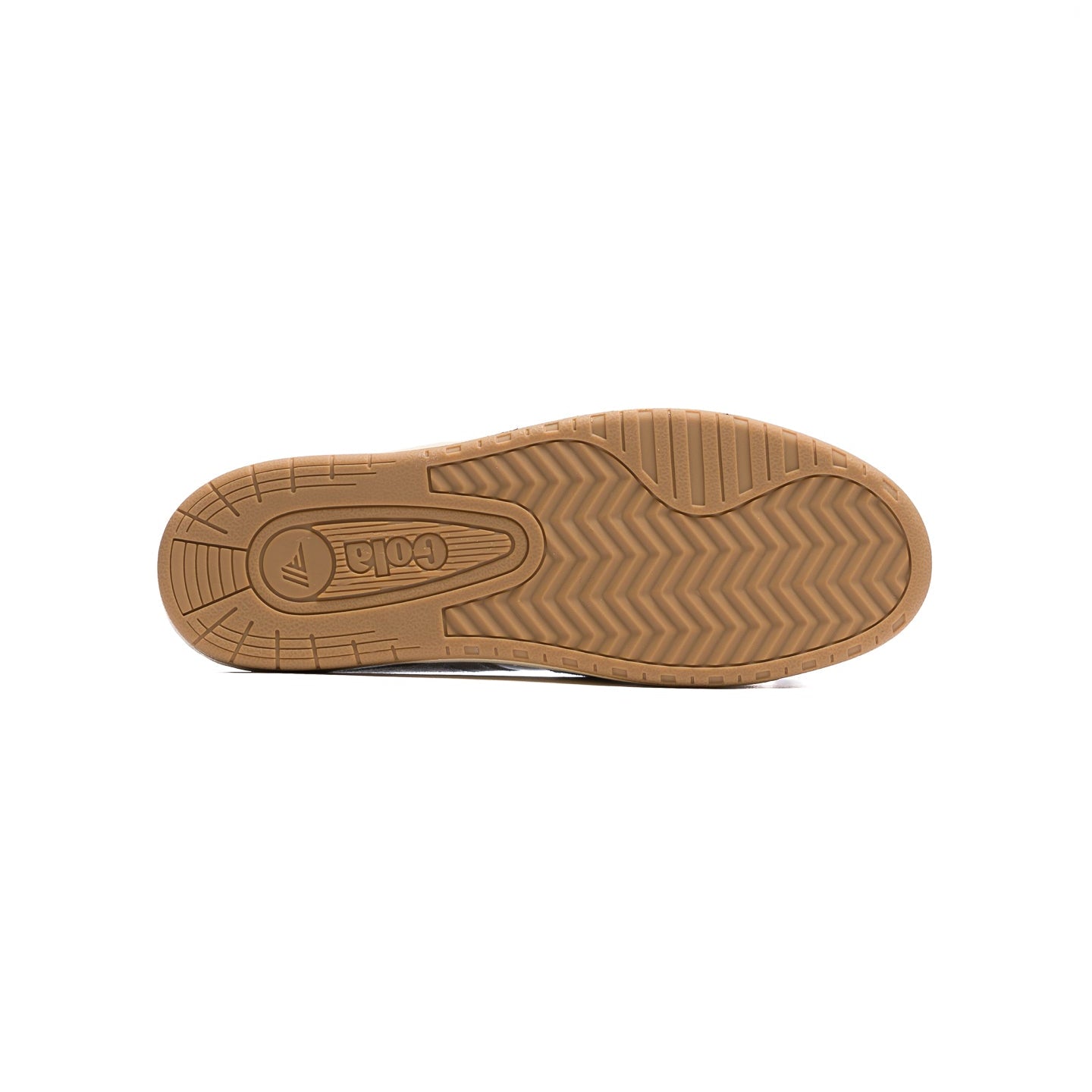 white gola men's hawk with orange back and grey stripes with an off white sole