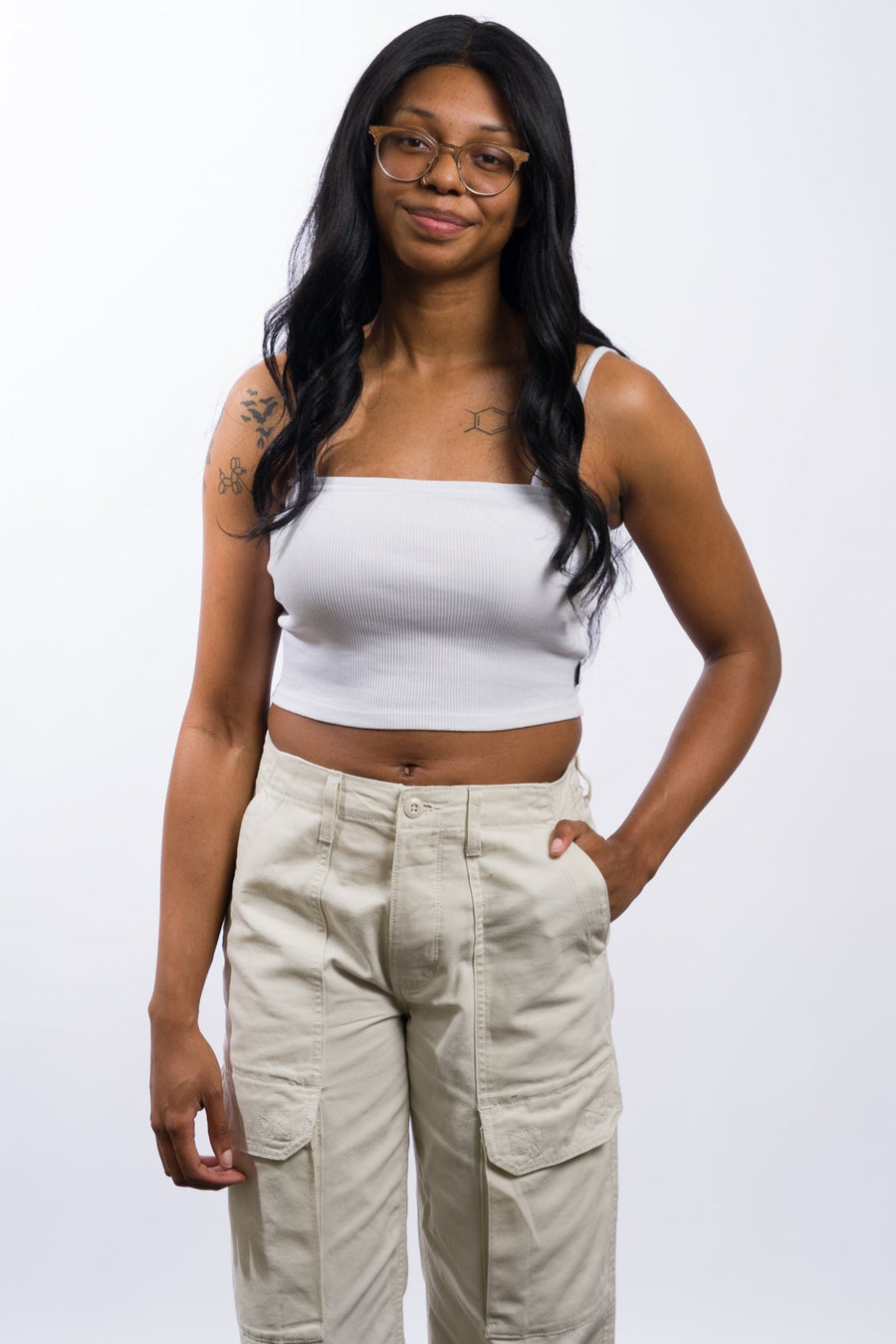 white ribbed vans women's Drew tank tube top