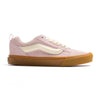 pink vans knu skool with off white stripe and gum sole