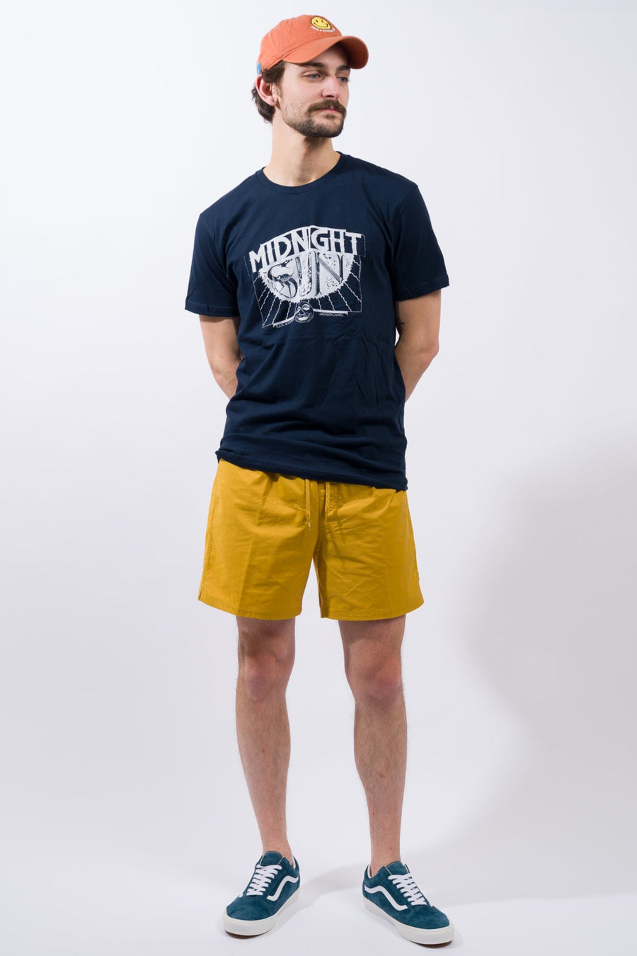 yellow vans elastic board shorts