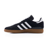 black adidas men's busenitz skate shoe with three white stripes and gum sole