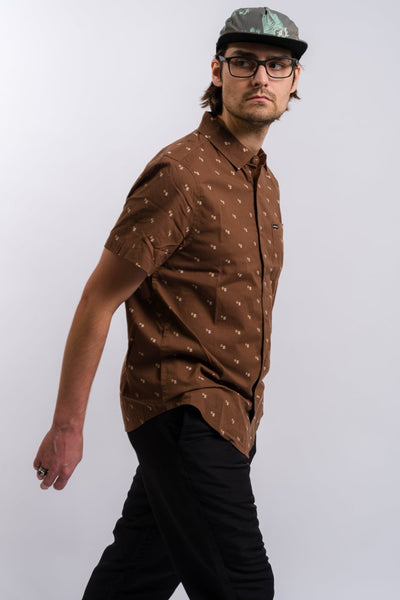 brown brixton short sleeve button-up