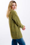 green long sleeve slouchy mini dress from daisy street