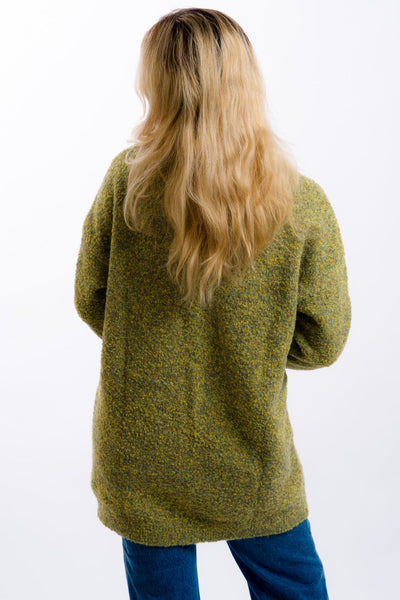 green long sleeve slouchy mini dress from daisy street