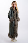 grey long sleeve faux suede afghan coat by daisy street