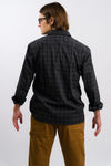 men's black dickies plaid long sleeve button-up shirt