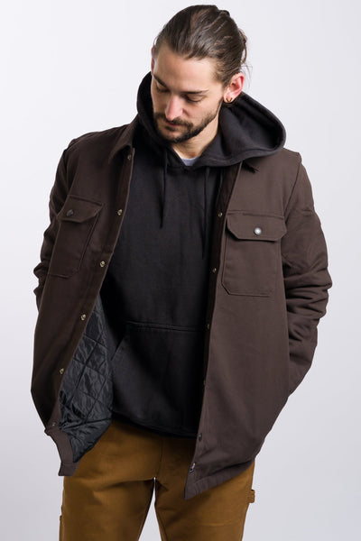 dark brown dickies quilted woven duck jacket