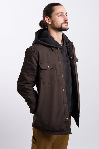 dark brown dickies quilted woven duck jacket