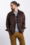 dark brown dickies corduroy button-up shirt