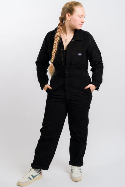 black corduroy dickies women's long sleeve coveralls