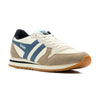 brown and tan gola men's daytona shoe with blue gola detail