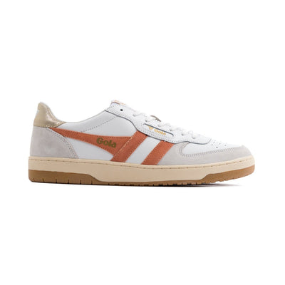 white women's gola shoe with orange stripe