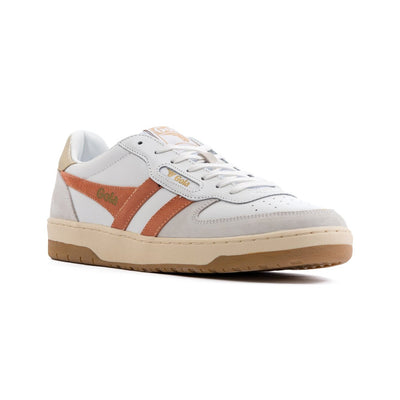 white women's gola shoe with orange stripe