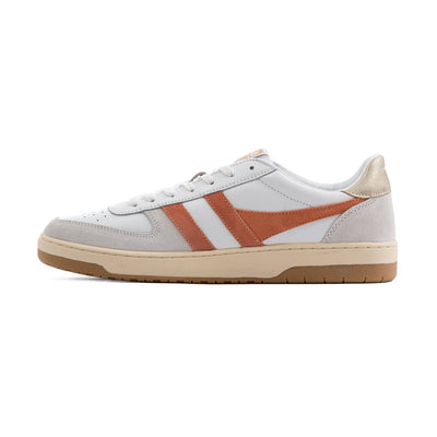 white women's gola shoe with orange stripe