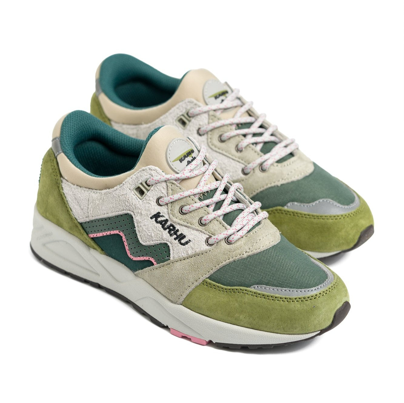 green karhu women's comfort shoe with pink details
