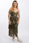 gold and black metallic cut out tiered maxi dress from moon river