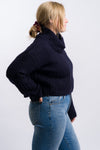 navy blue nia women's turtle neck knit sweater