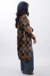 brown Native Youth women's Emrys Patchwork Longline Wool Coat